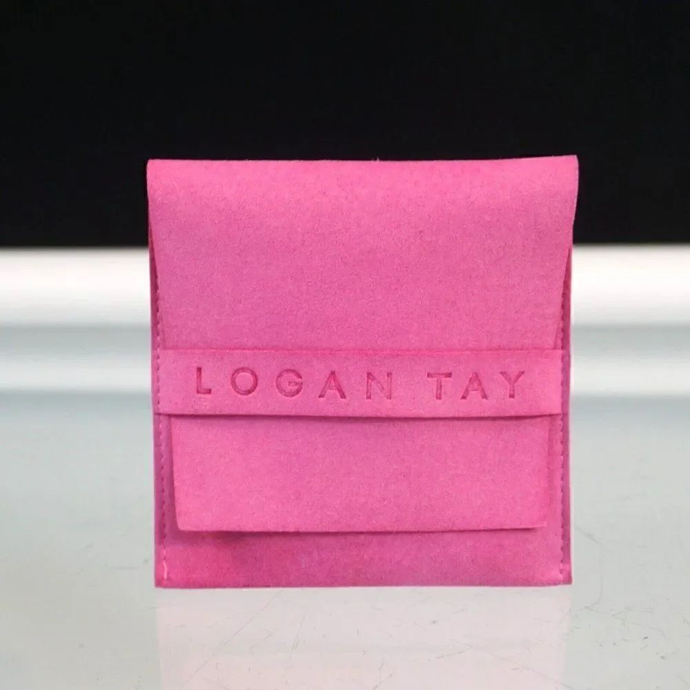 Logan Tay Barbie Pink Faux Suede Jewelry Pouch Storage Travel Bag 4 x 3.75 in